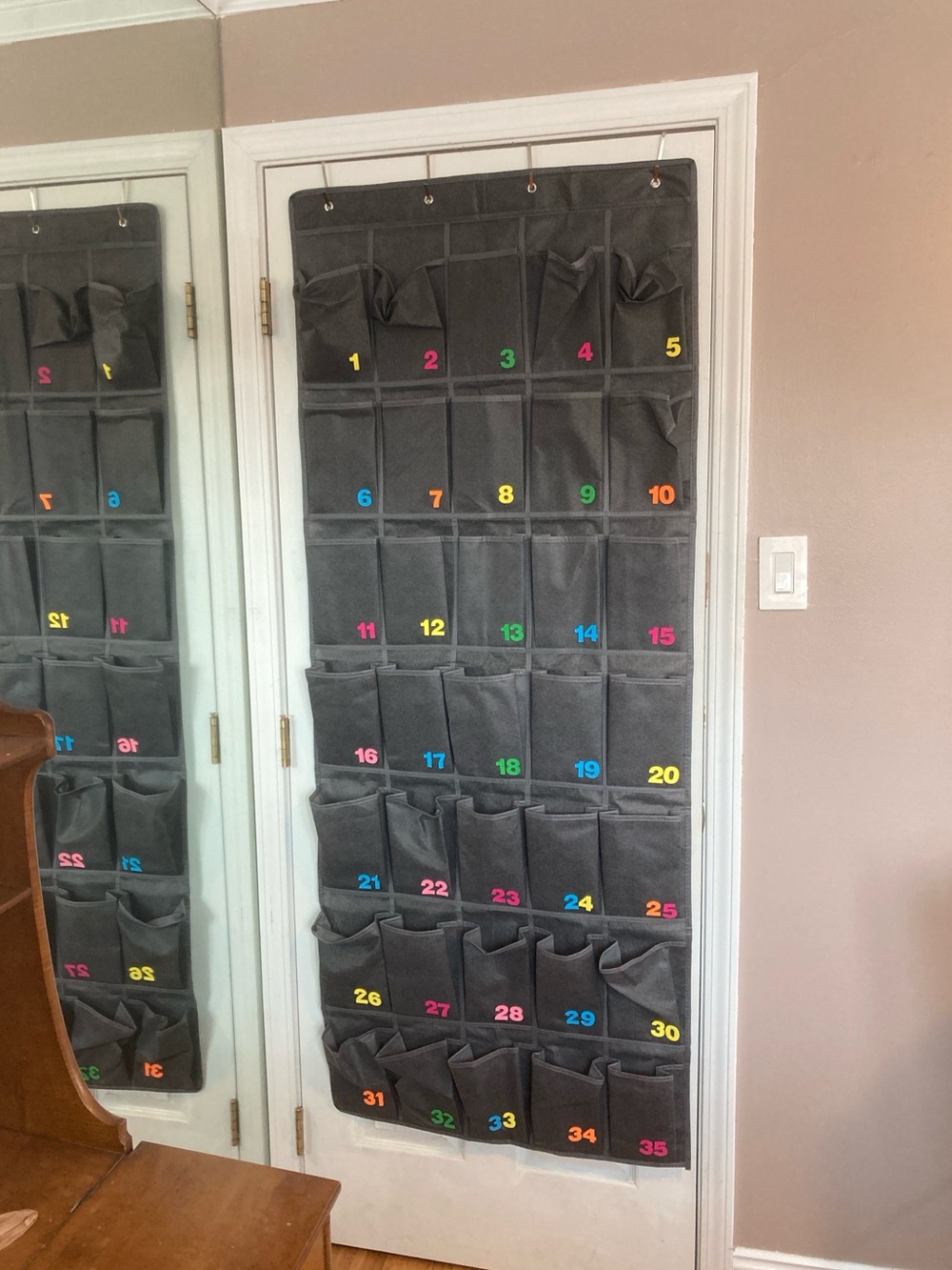 Over-the-Door 35-Pocket Hanging Organizer - Dark gray